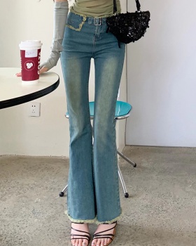 Burr butterfly jeans speaker long pants for women