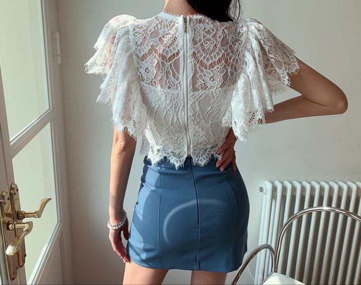 Fashion lace slim skirt sexy temperament tops 2pcs set