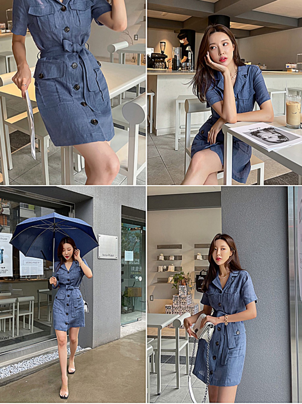 Korean style fashion work clothing slim jumpsuit