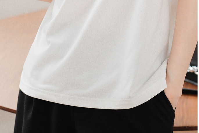 Embossing short sleeve tops bottoming T-shirt for women