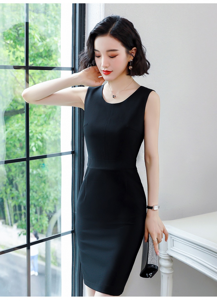 Bottoming sleeveless fashion profession thin dress for women