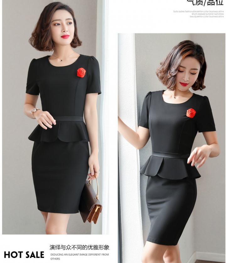 Short sleeve T-back package hip dress for women