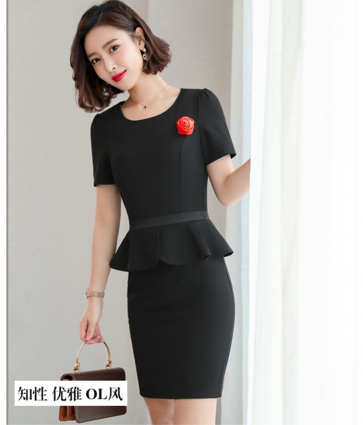 Short sleeve T-back package hip dress for women