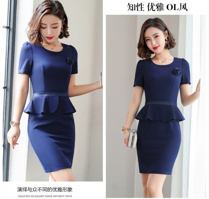 Short sleeve T-back package hip dress for women