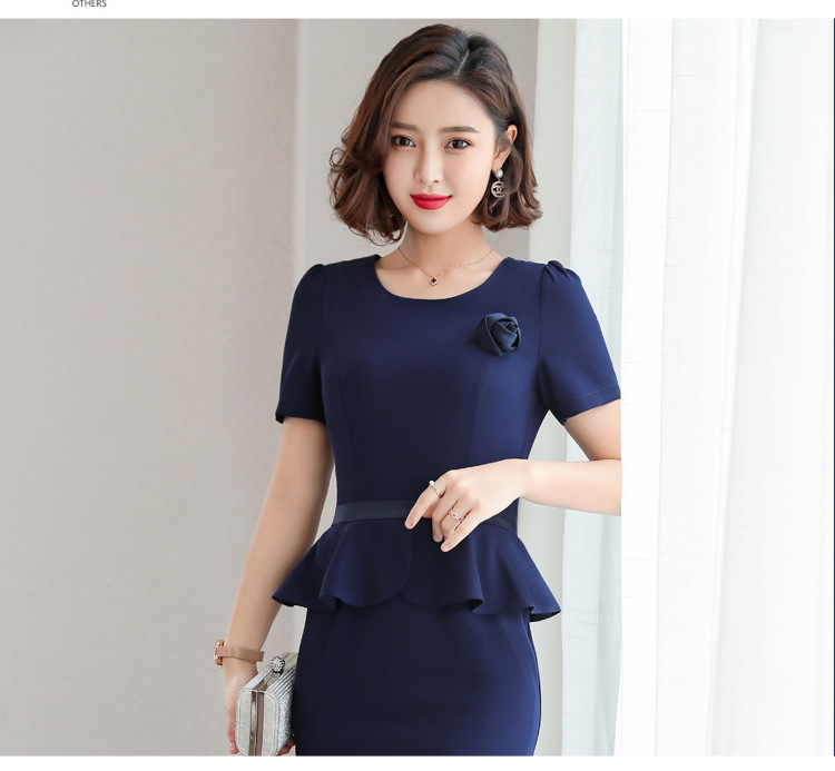 Short sleeve T-back package hip dress for women