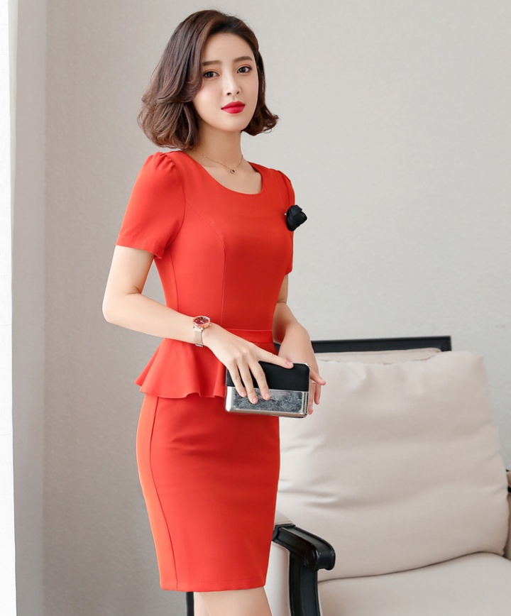 Short sleeve T-back package hip dress for women