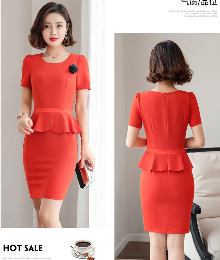 Short sleeve T-back package hip dress for women