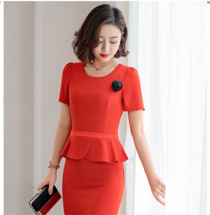 Short sleeve T-back package hip dress for women