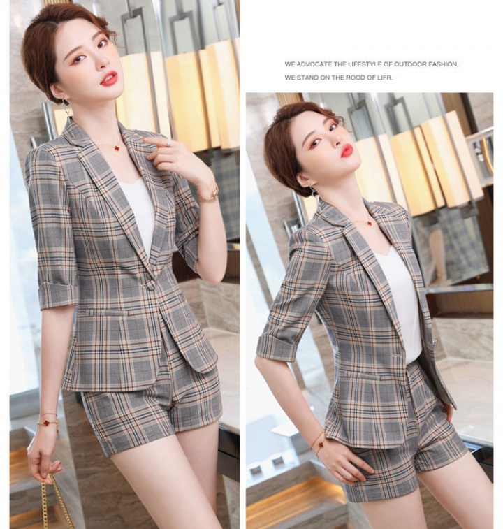 Retro thin business suit spring and summer coat 2pcs set