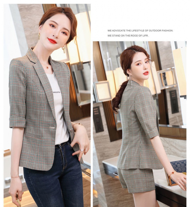 Retro thin business suit spring and summer coat 2pcs set