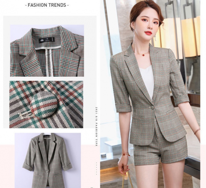 Retro thin business suit spring and summer coat 2pcs set