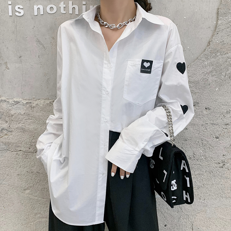 Pure bottoming spring loose Western style shirt