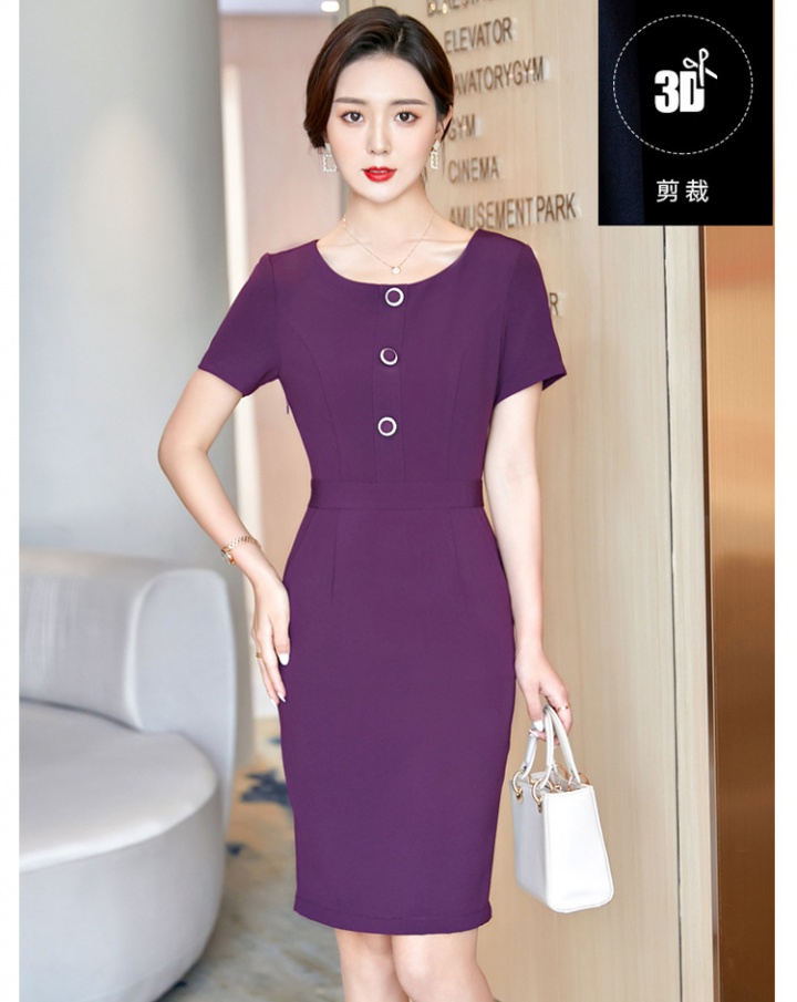 Short sleeve work clothing overalls dress for women