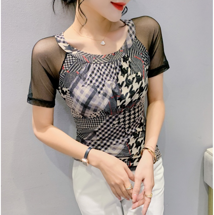 Fashion printing tops slim small shirt