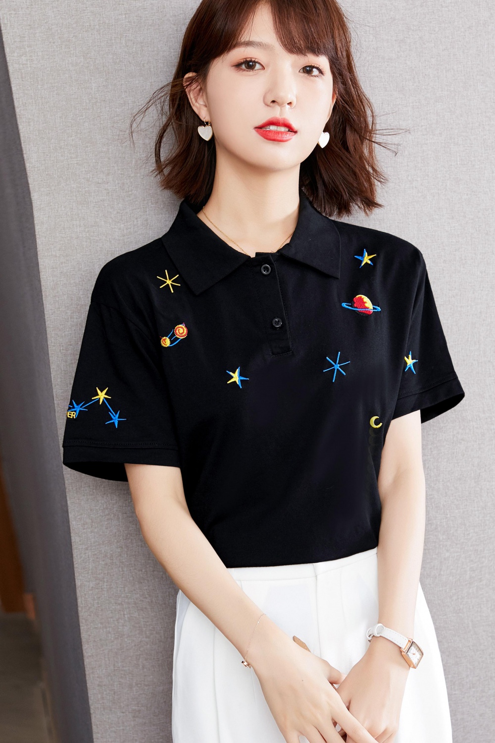 Student short sleeve tops loose Japanese style T-shirt