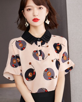Western style sun shirt printing tops for women