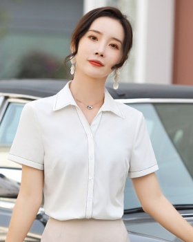 Simple temperament commuting tops slim Korean style shirt