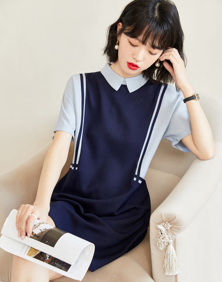 Loose Cover belly dress Pseudo-two shirt for women
