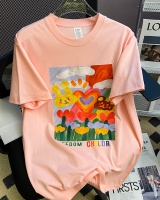 Printing couples Korean style pure cotton T-shirt
