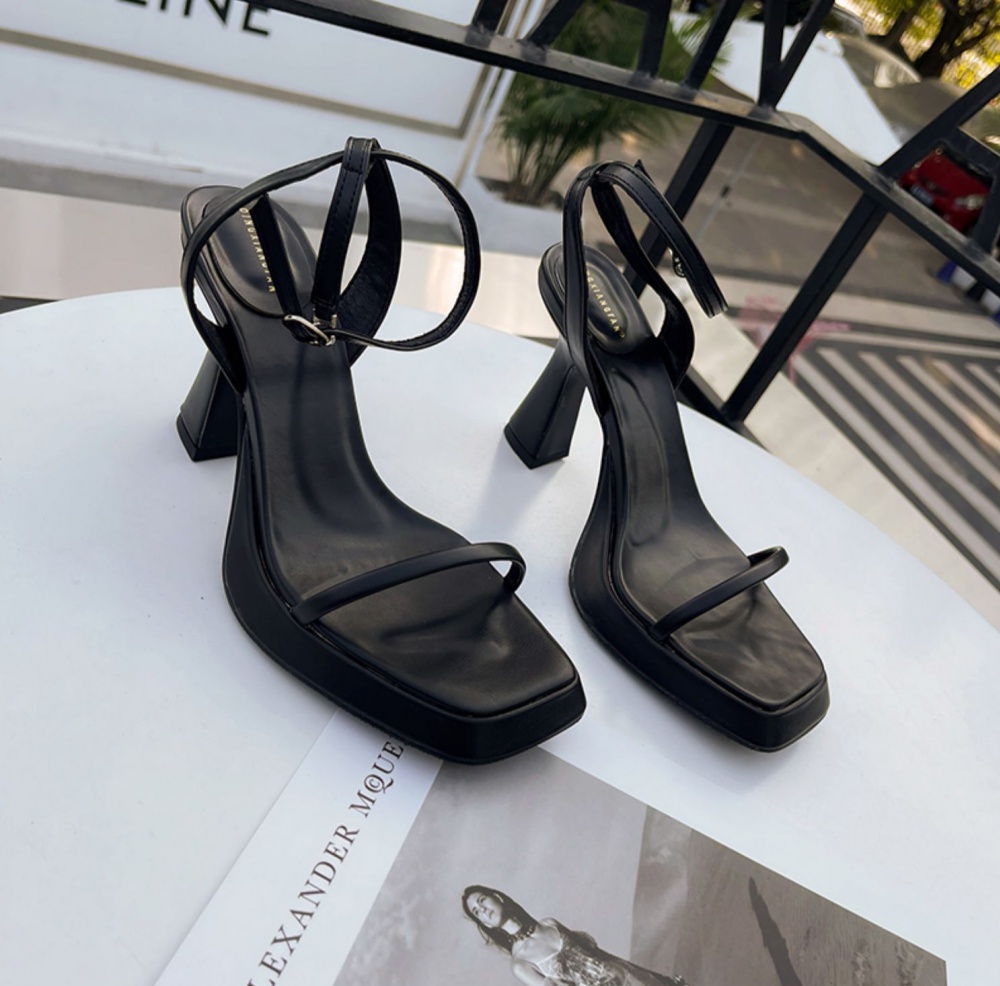 Summer fashion simple cingulate high-heeled sandals