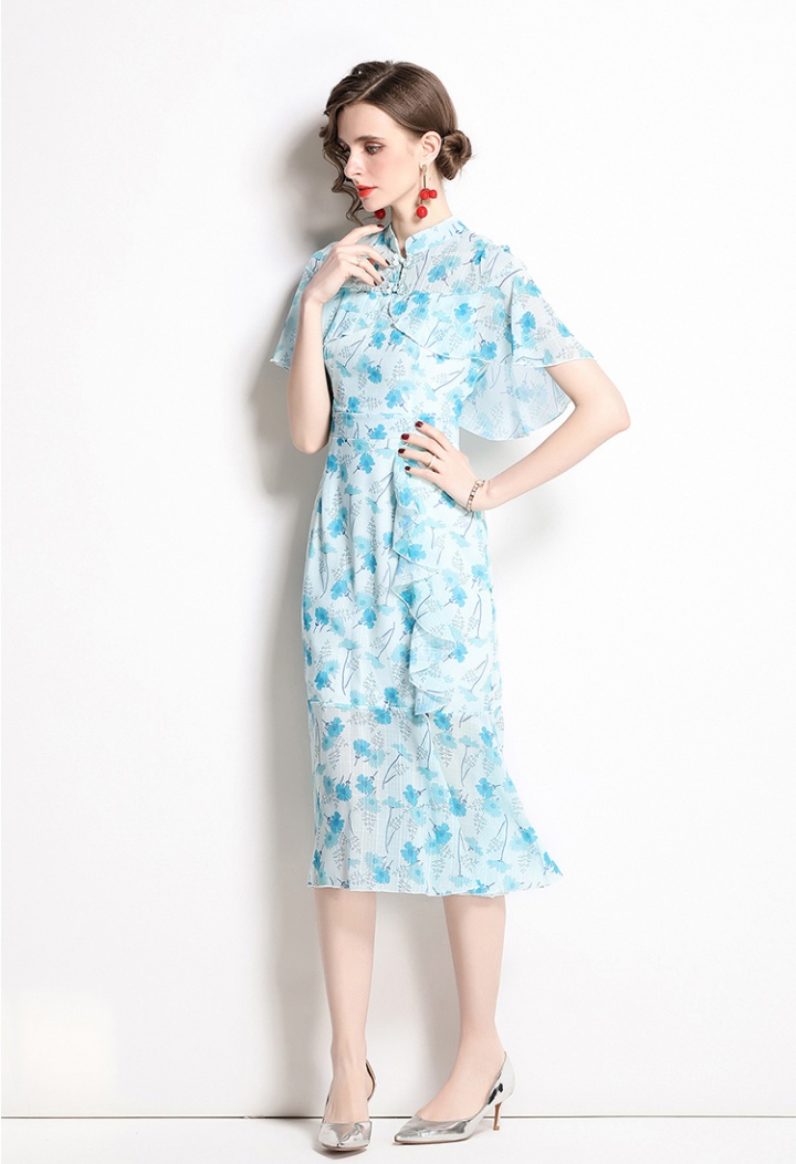 Retro Chinese style cheongsam summer long dress for women