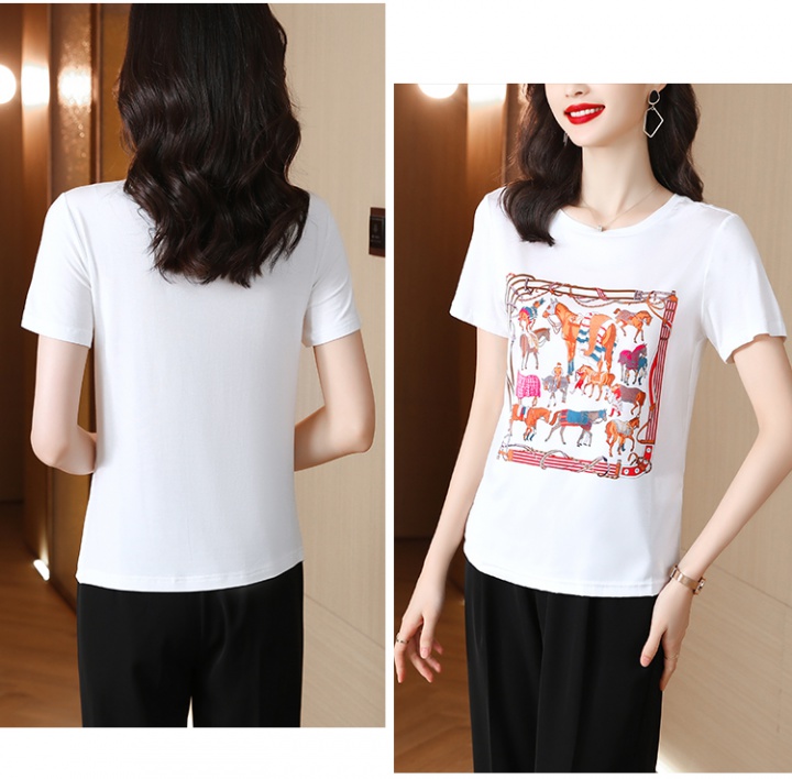 Printing tops short sleeve small shirt for women