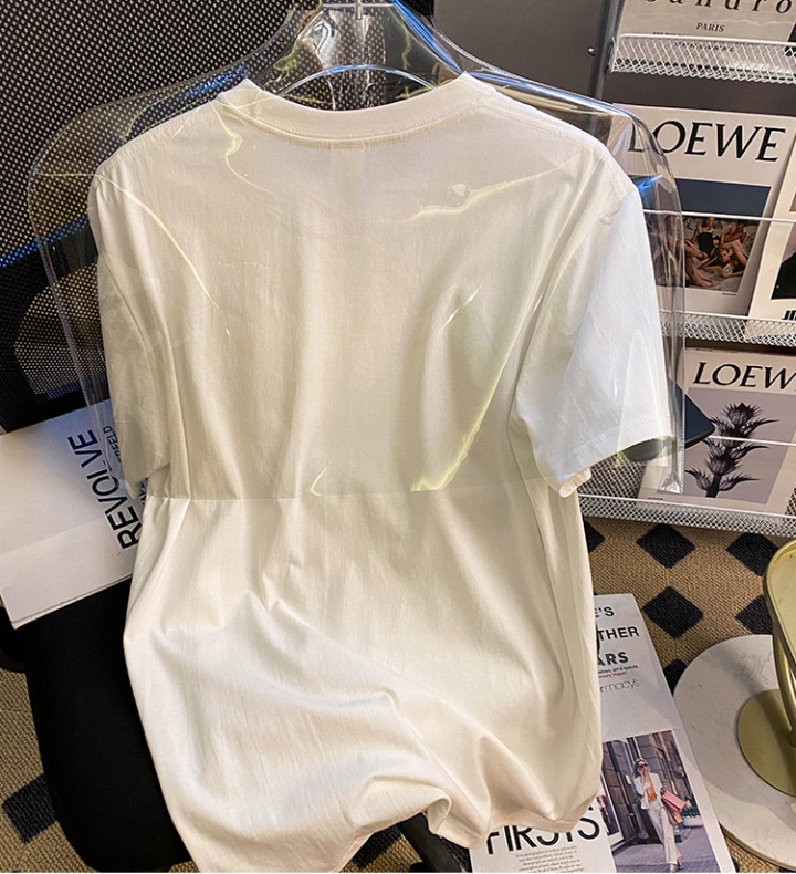 Unique short sleeve T-shirt summer white tops