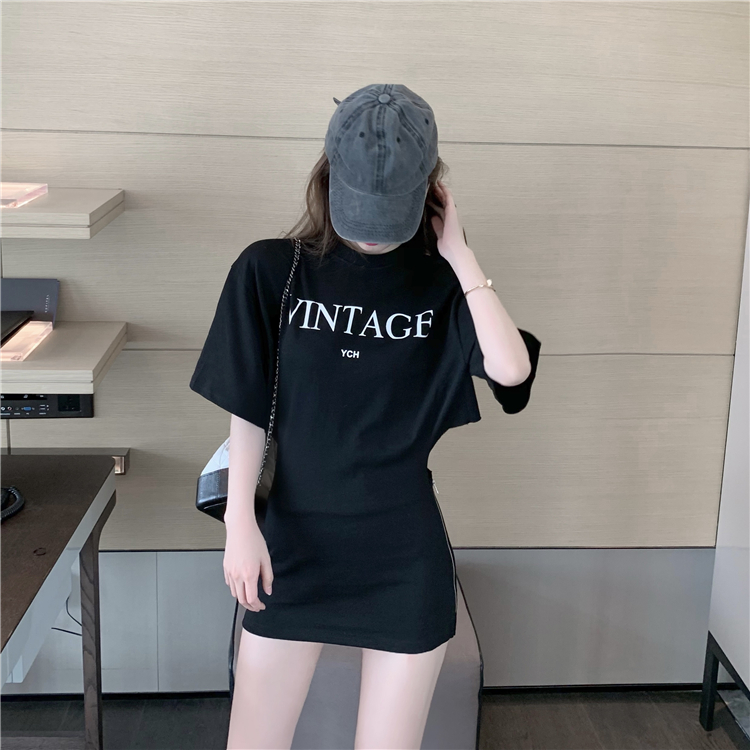 Wear hollow T-shirt spicegirl letters tops for women