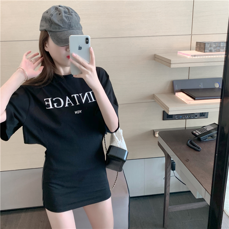 Wear hollow T-shirt spicegirl letters tops for women