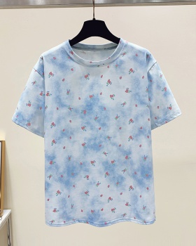 Gradient short sleeve T-shirt summer tops for women