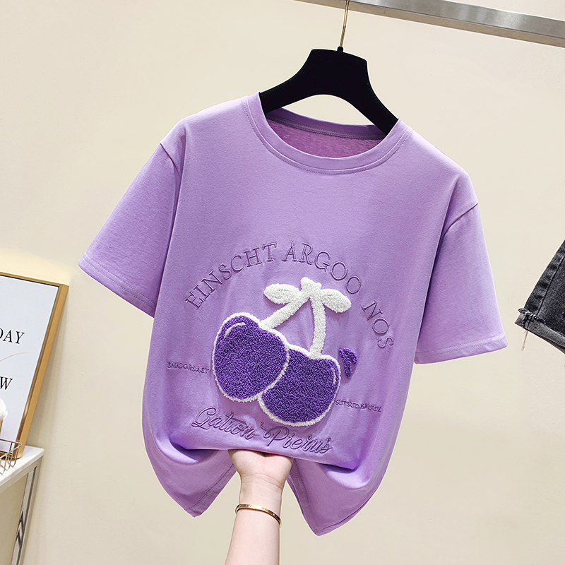 Embroidery tops Japanese style T-shirt for women