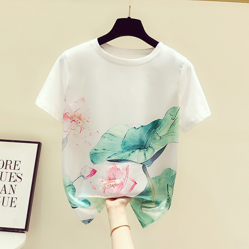 Fashion temperament T-shirt printing spring and summer tops