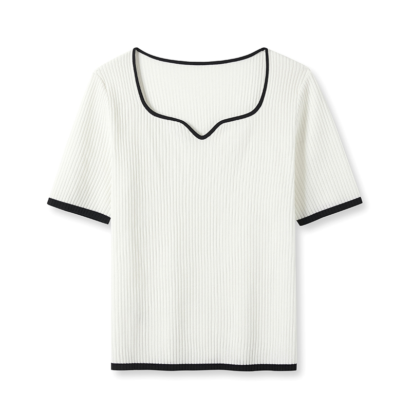 Slim unique simple sweater short sleeve fashion summer tops
