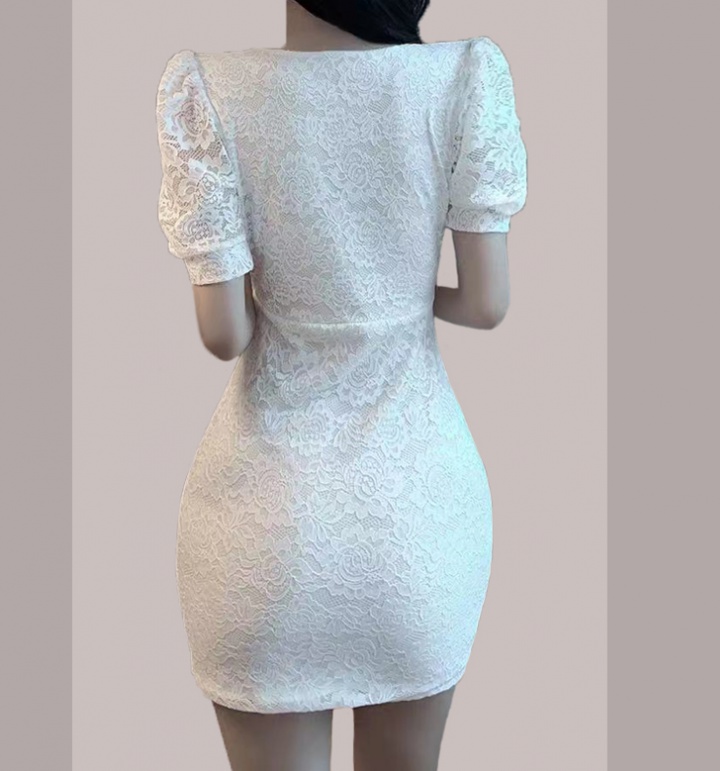 Lace low-cut sexy France style V-neck dress for women