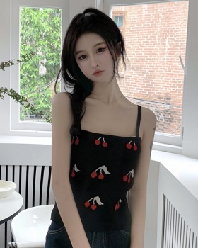 Cherry conventional halter tops