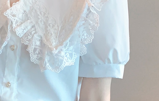 Summer lace chiffon shirt splice shirt for women