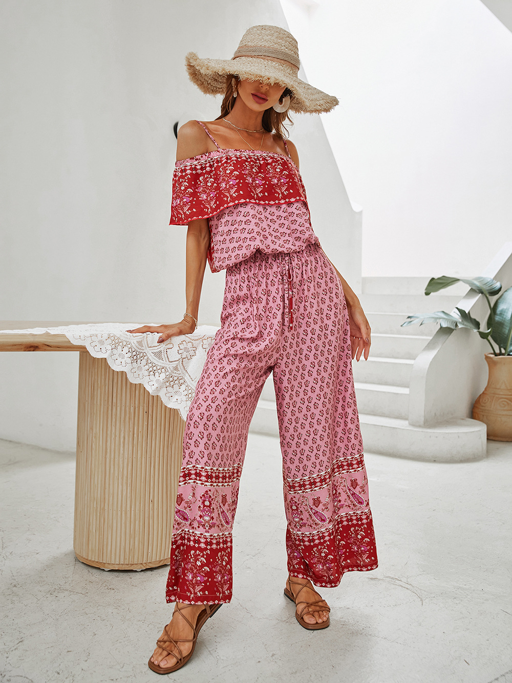 Casual spring and summer long jumpsuit