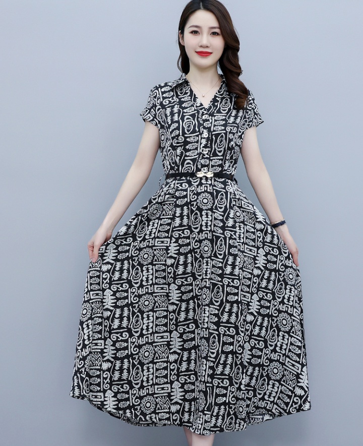 Printing Western style Cover belly dress for women