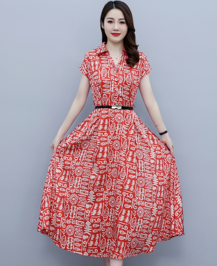 Printing Western style Cover belly dress for women