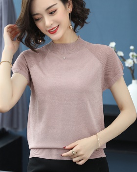Middle-aged summer T-shirt ice silk sweater
