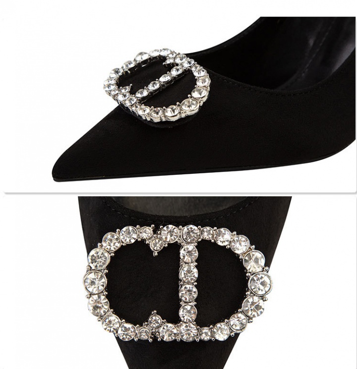 Low rhinestone shoes pointed high-heeled shoes for women