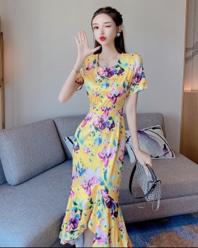 Printing Western style dress fashion long dress for women