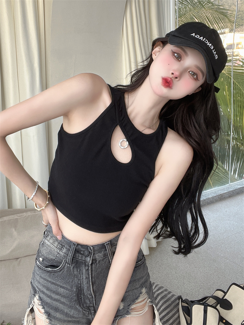 Spring and summer sling vest short Korean style tops for women