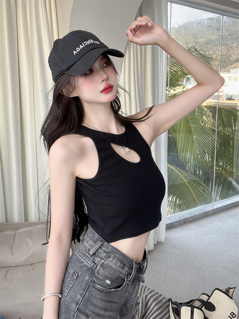 Spring and summer sling vest short Korean style tops for women