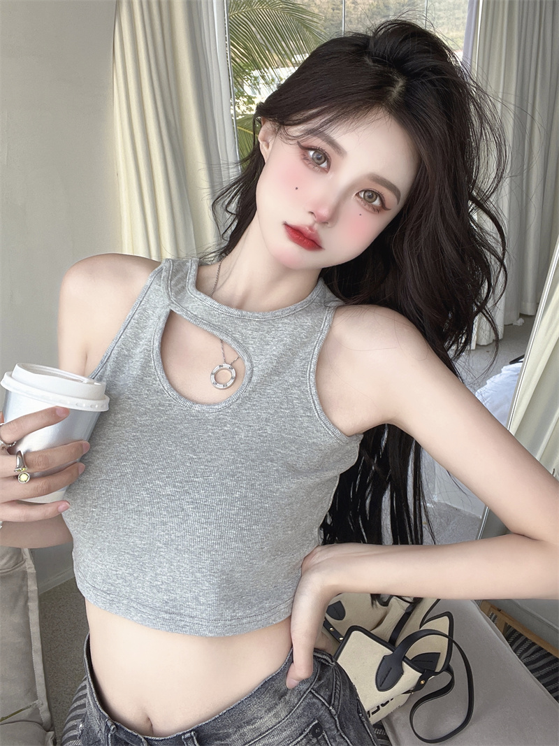 Spring and summer sling vest short Korean style tops for women