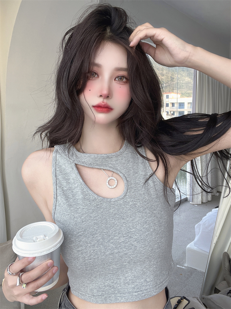 Spring and summer sling vest short Korean style tops for women