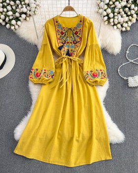 Vacation long dress embroidery dress