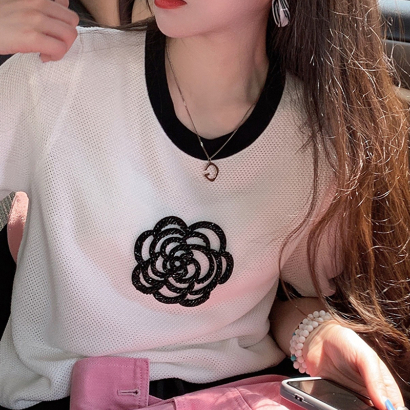 Round neck sweater spring and summer tops for women