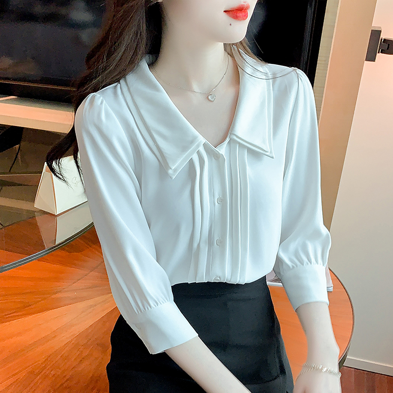 Summer temperament small shirt chiffon short sleeve tops