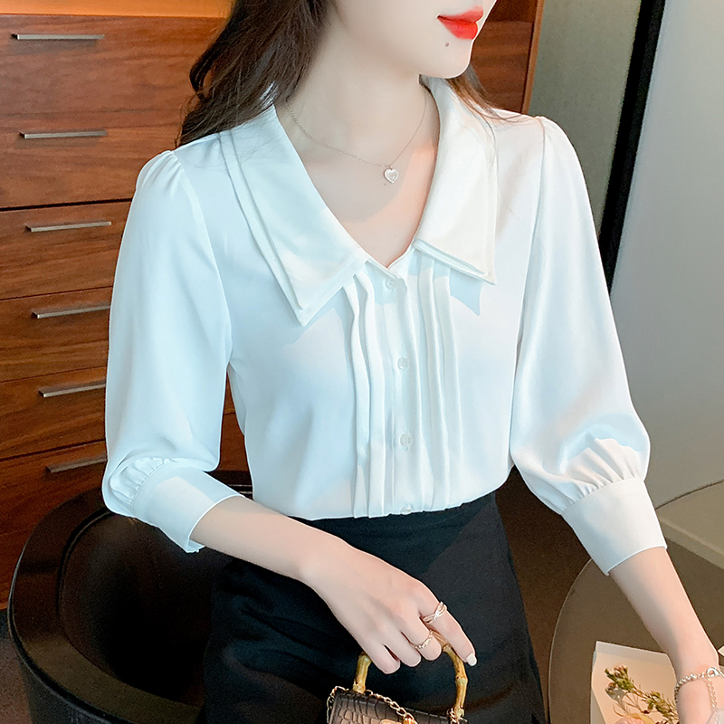 Summer temperament small shirt chiffon short sleeve tops